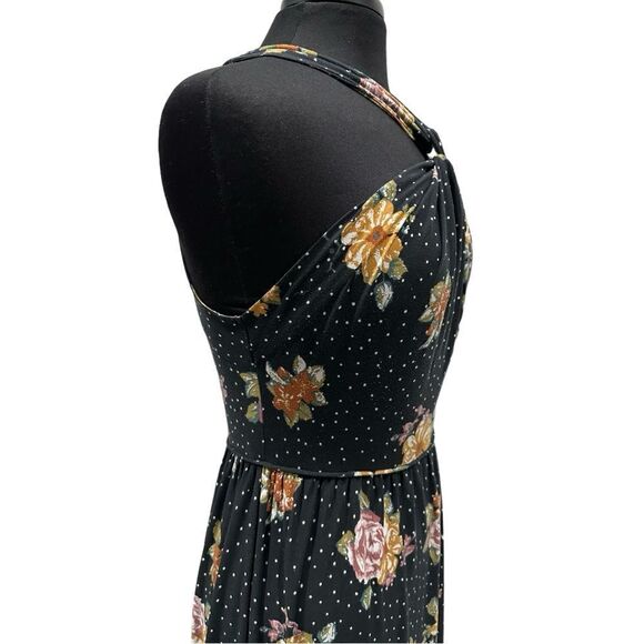 Free People Twist Halter Floral and Polka Dot Maxi Dress Sz S - Picture 7 of 16